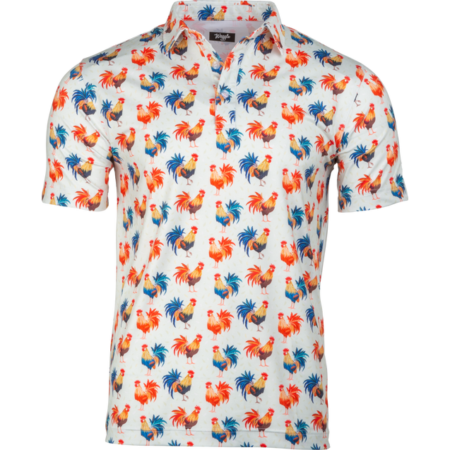 Men's Cocky Rooster Short Sleeve Polo WAGGLE