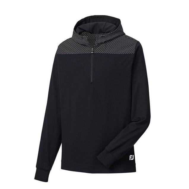 Men's Printed Woven Yoke & Hood 1/4 Zip Pullover