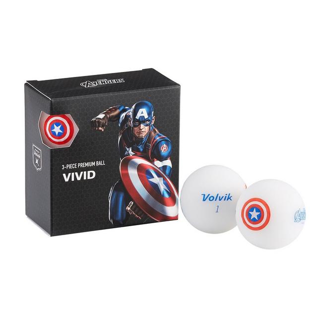 Vivid 4 Pack Golf Balls - Marvel Captain America
