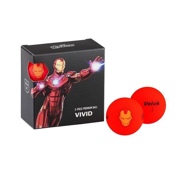 Vivid 4 Pack Golf Balls - Marvel Iron Man VOLVIK
