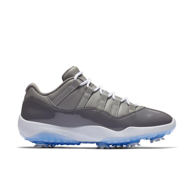 Men's Air Jordan 11 Spiked Golf Shoe - Grey/White