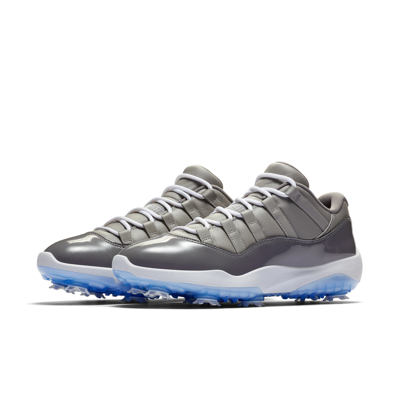 Men s Air Jordan 11 Spiked Golf Shoe Grey White