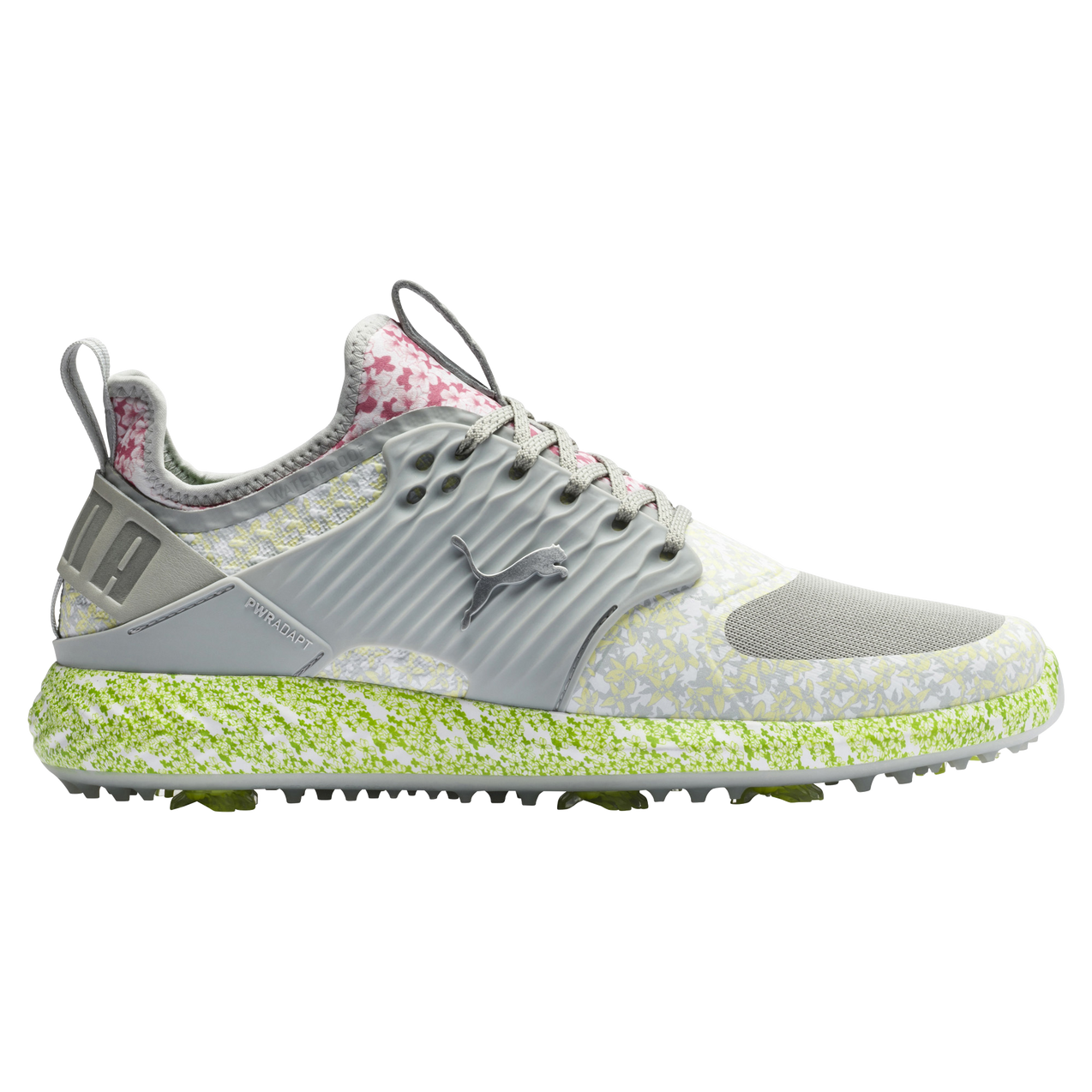 Men's Ignite PWRAdapt Caged Tournament Spiked Golf Shoe - Grey/Green/Yellow
