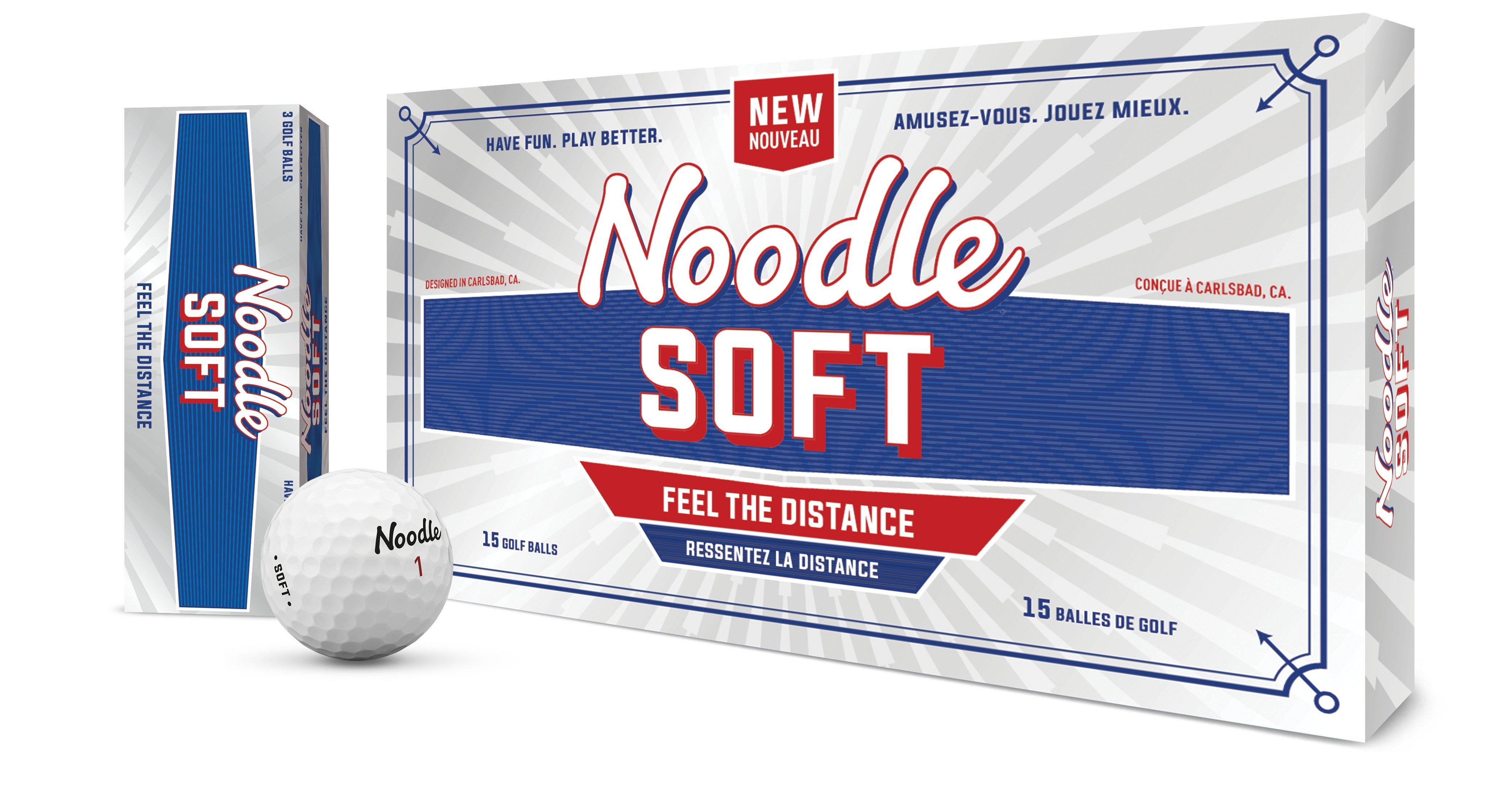 Noodle Easy Straight Golf Balls, 15 Pack, White 