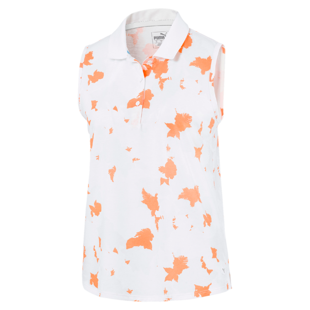 Women's Floral Printed Sleeveless Polo