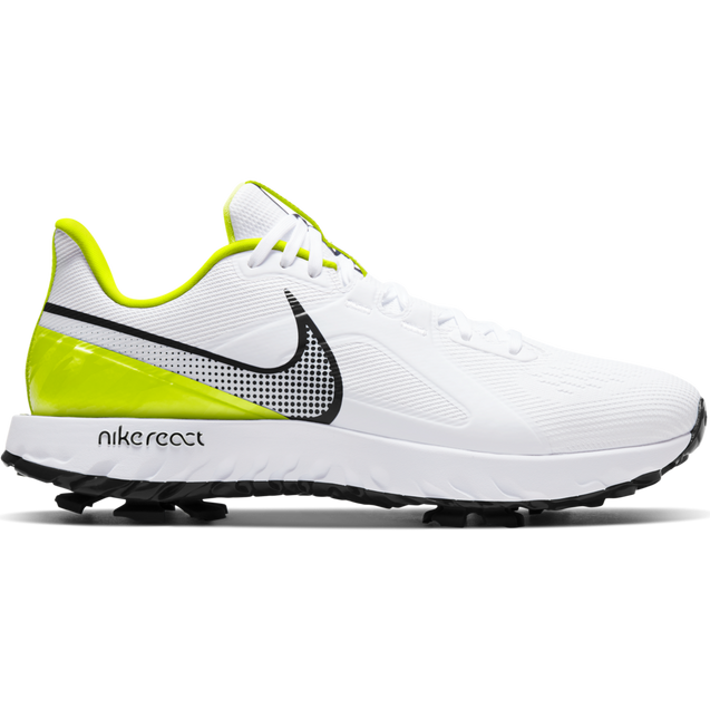 Men's React Infinity Pro Spiked Golf Shoe - White/Black/Yellow NIKE