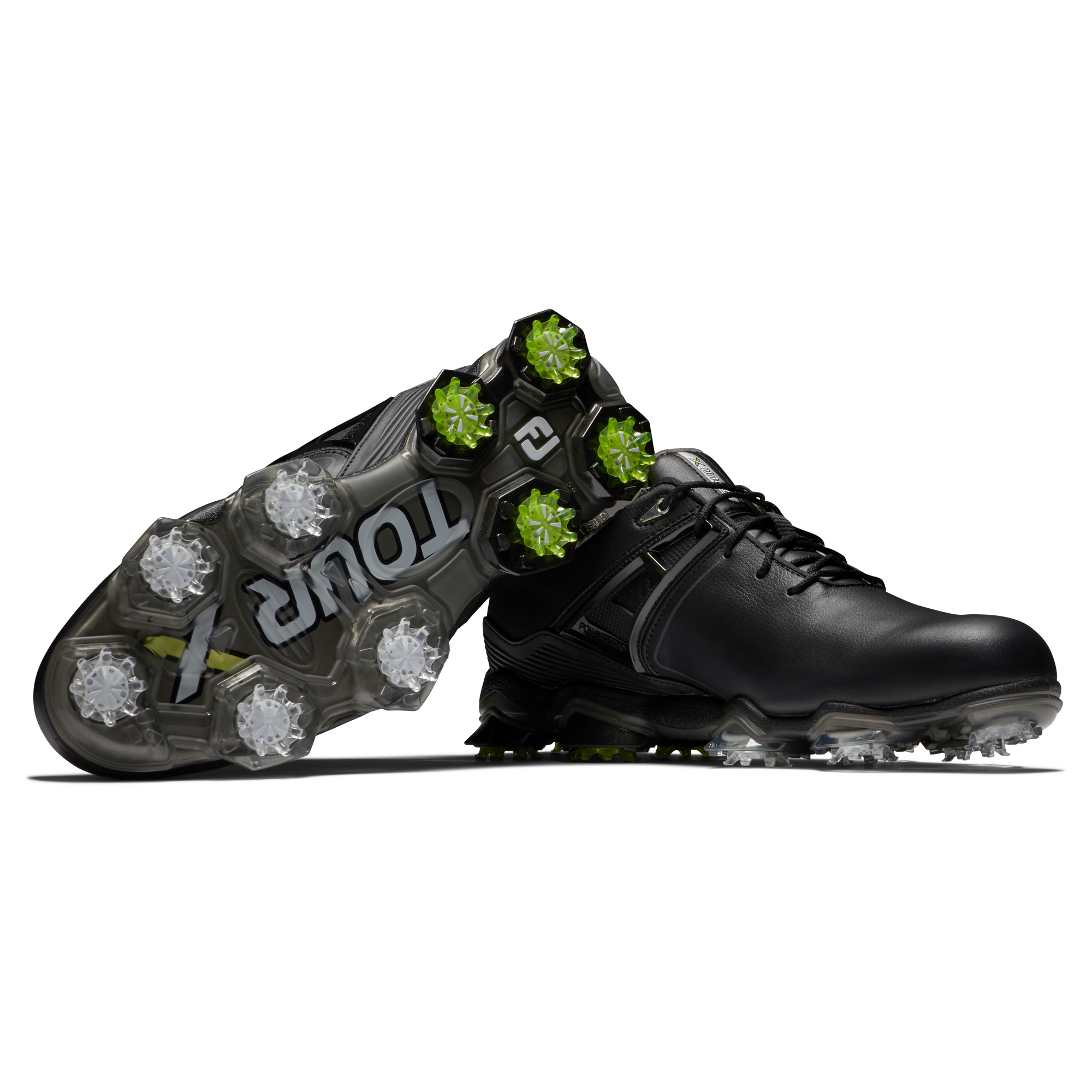 black spiked golf shoes