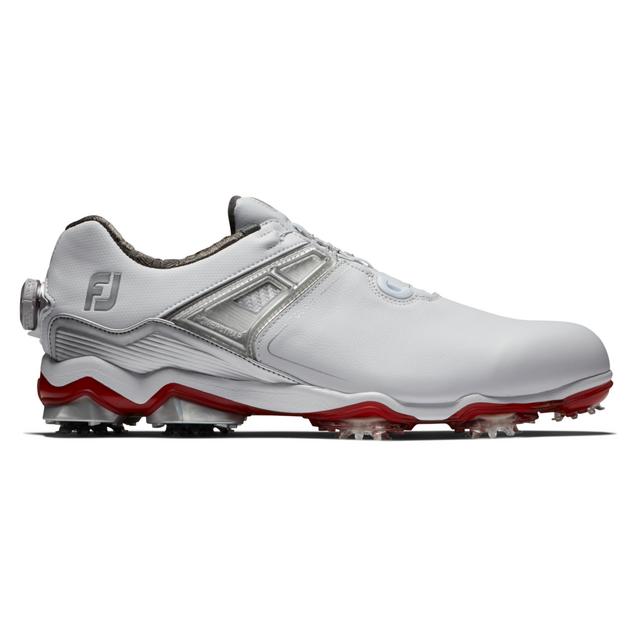 Men's Tour X Boa Spiked Golf Shoe - White/Red