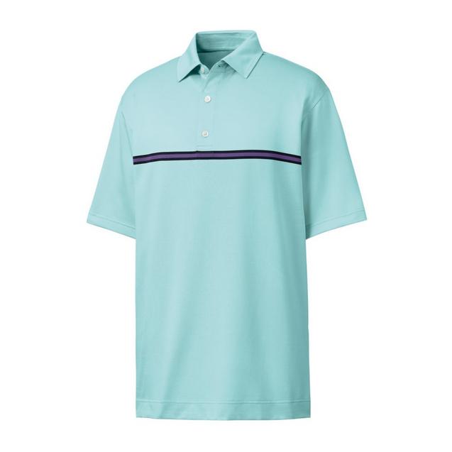Men's Jacquard Center Stripe Short Sleeve Polo