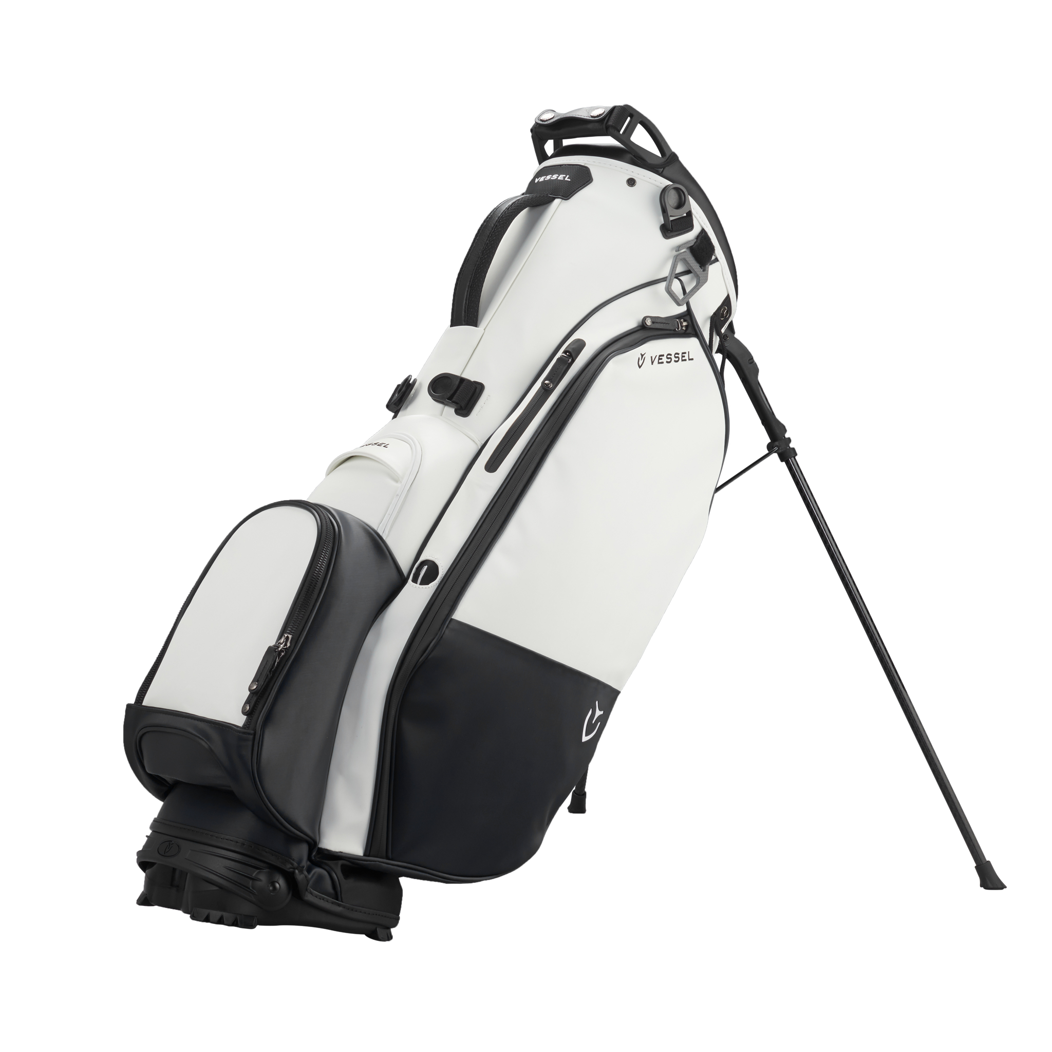 Player 2.0 Stand Bag - 14 Way, VESSEL, Golf Bags, Men's, WHITE/BLACK