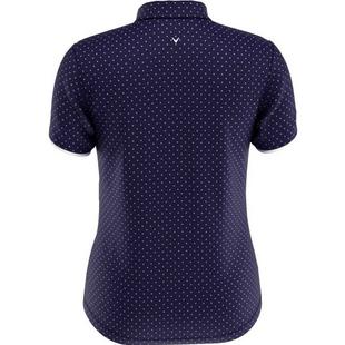 Women's All Over Printed Polka Dot Short Sleeve Polo