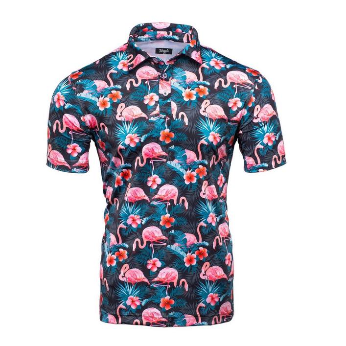 Men's Pink Flamingo Short Sleeve Polo | WAGGLE | Golf Town Limited
