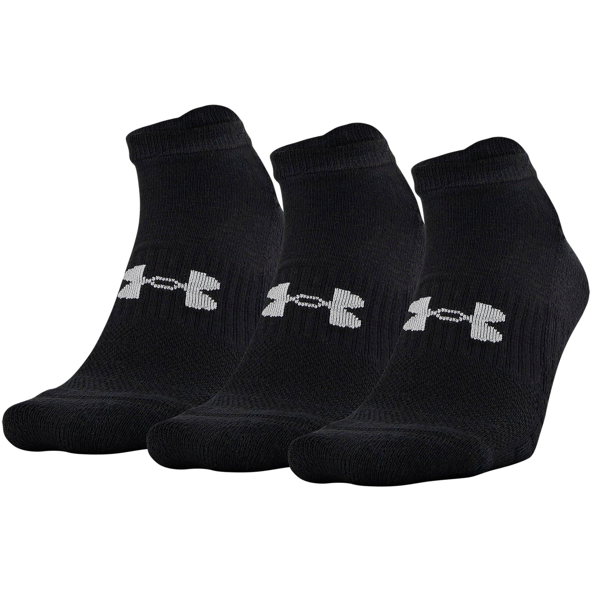 Under Armour | Men's Training Cotton No Show - 3 Pack | in Black, Size 9-12