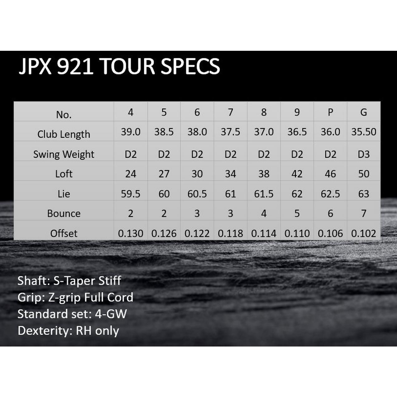 JPX 921 Tour 4-PW GW Iron Set with Steel Shafts | MIZUNO JPX 921 Tour 4-PW GW Iron Set with Steel Shafts | MIZUNO