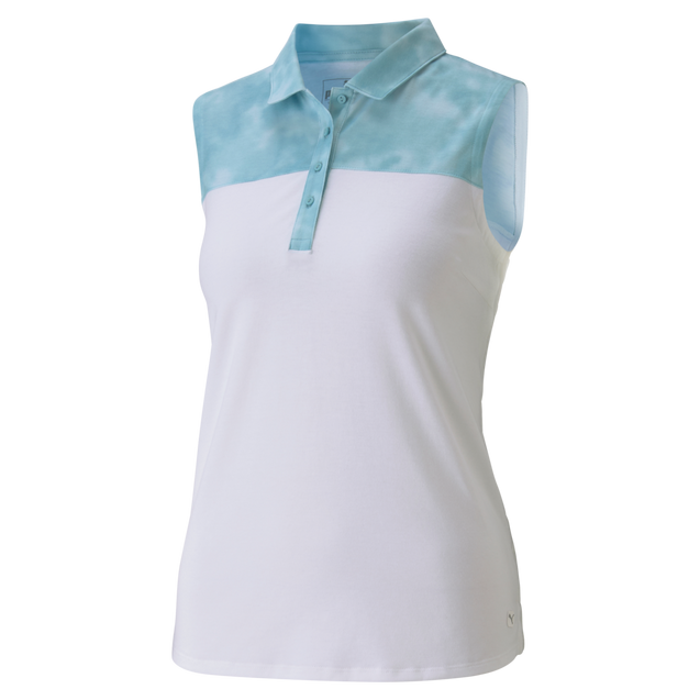 Women's Tie Dye Blocked Sleeveless Polo PUMA