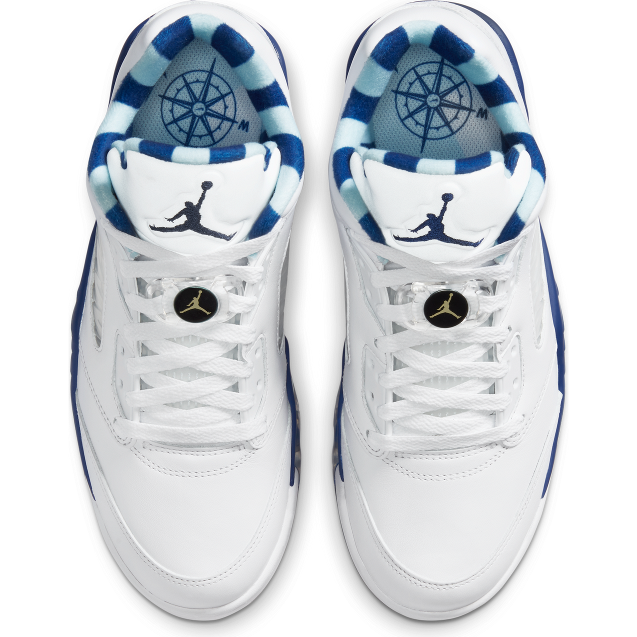 シューズ(男性用) JORDAN V LOW GOLF Air Jordan V Low US Open Spiked Golf Shoe - White/Blue/Yellow