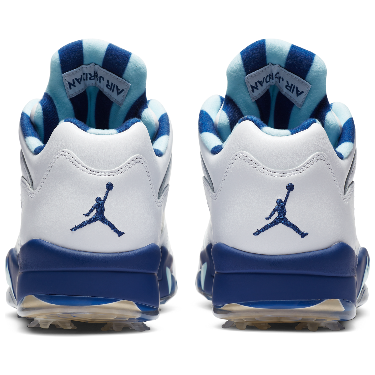 Air Jordan V Low US Open Spiked Golf Shoe - White/Blue