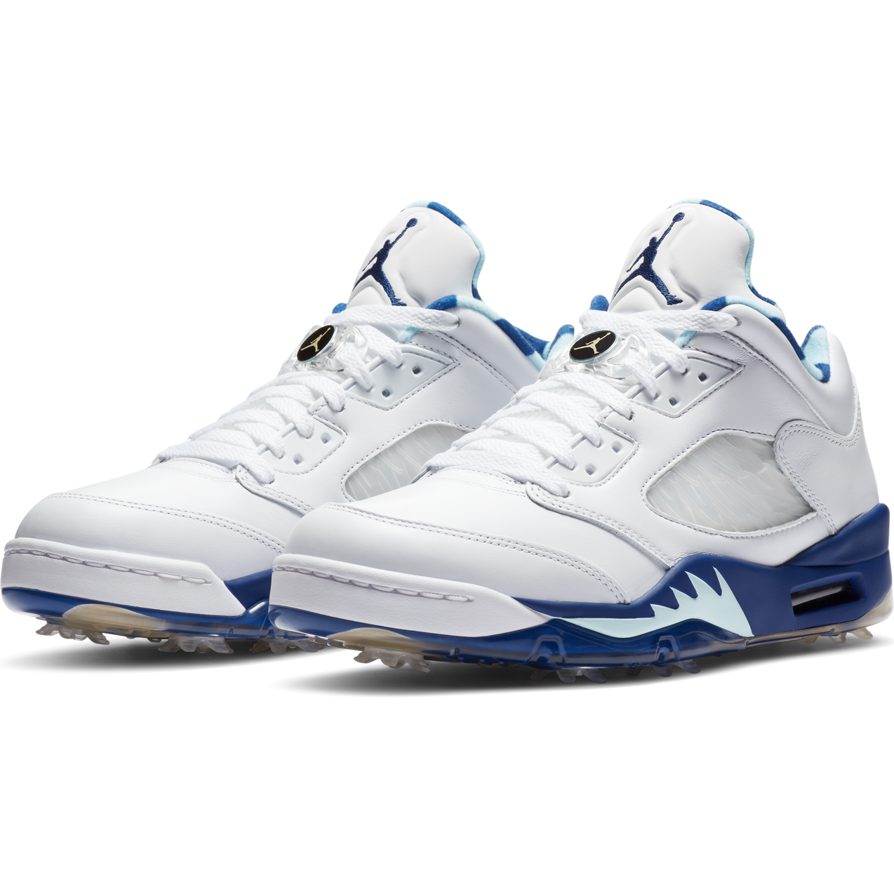Air Jordan V Low US Open Spiked Golf Shoe - White/Blue