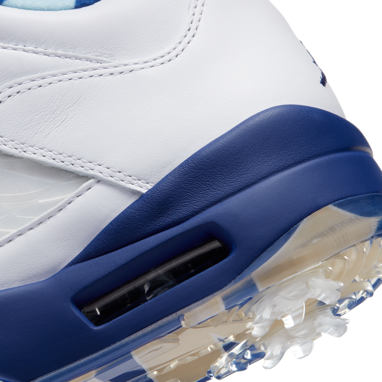 Air Jordan V Low US Open Spiked Golf Shoe - White/Blue