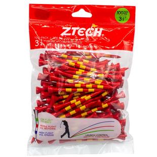 Red 3 1/4 Inch Tees With Yellow Stripes (100 Count)