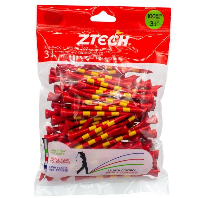 Red 3 1/4 Inch Tees With Yellow Stripes (100 Count) ZTECH