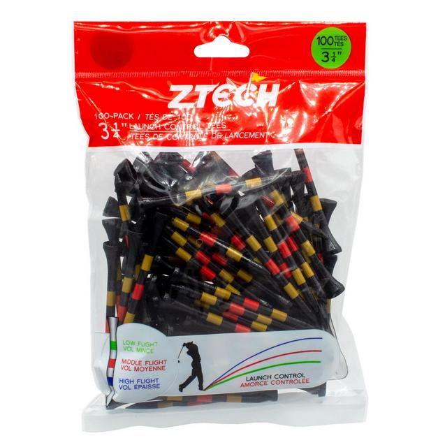 Tés noirs avec rayures jaunes et rouges, 3 po 1/4 (100) ZTECH