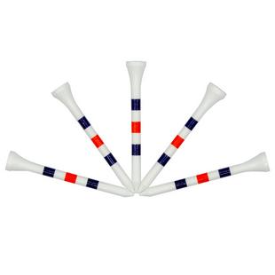 White 2 3/4 Inch Tees With Orange & Blue Stripes (100 Count) ZTECH