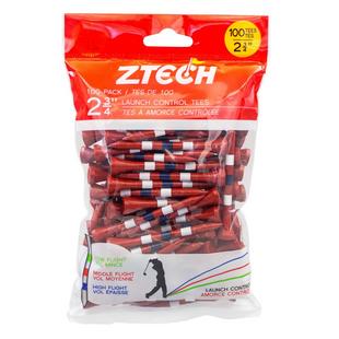 Red 2 3/4 Inch Tees With White & Blue Stripes (100 Count)