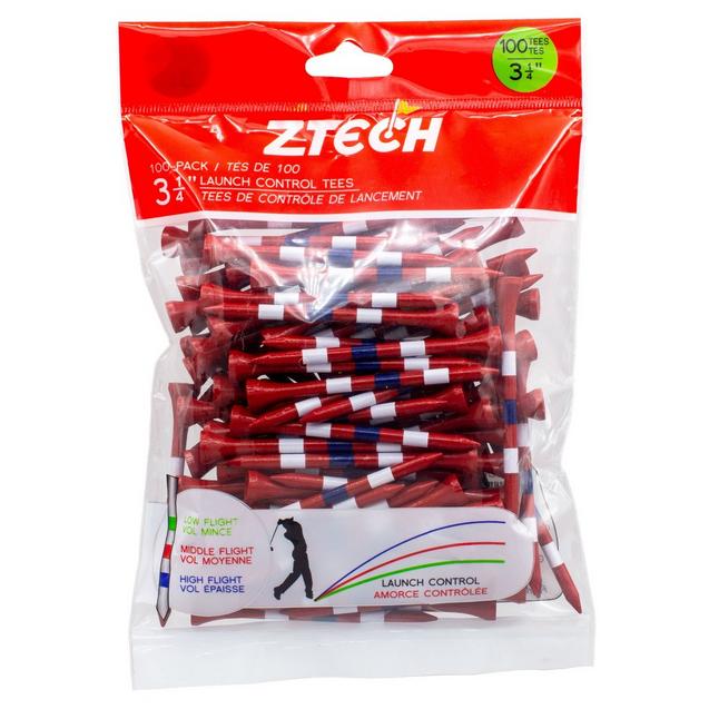 Tés rouges à rayures blanches et bleues, 3 po 1/4 (100) ZTECH