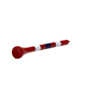 Red 3 1/4 Inch Tees With Blue & White Stripes (100 Count)