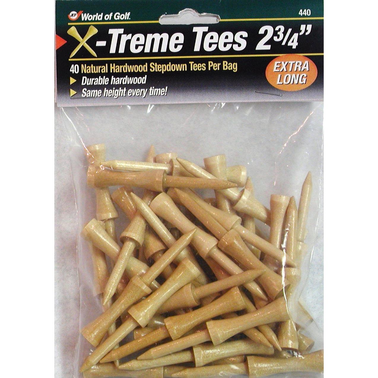Natural Stepdown Tees - 40 Pack
