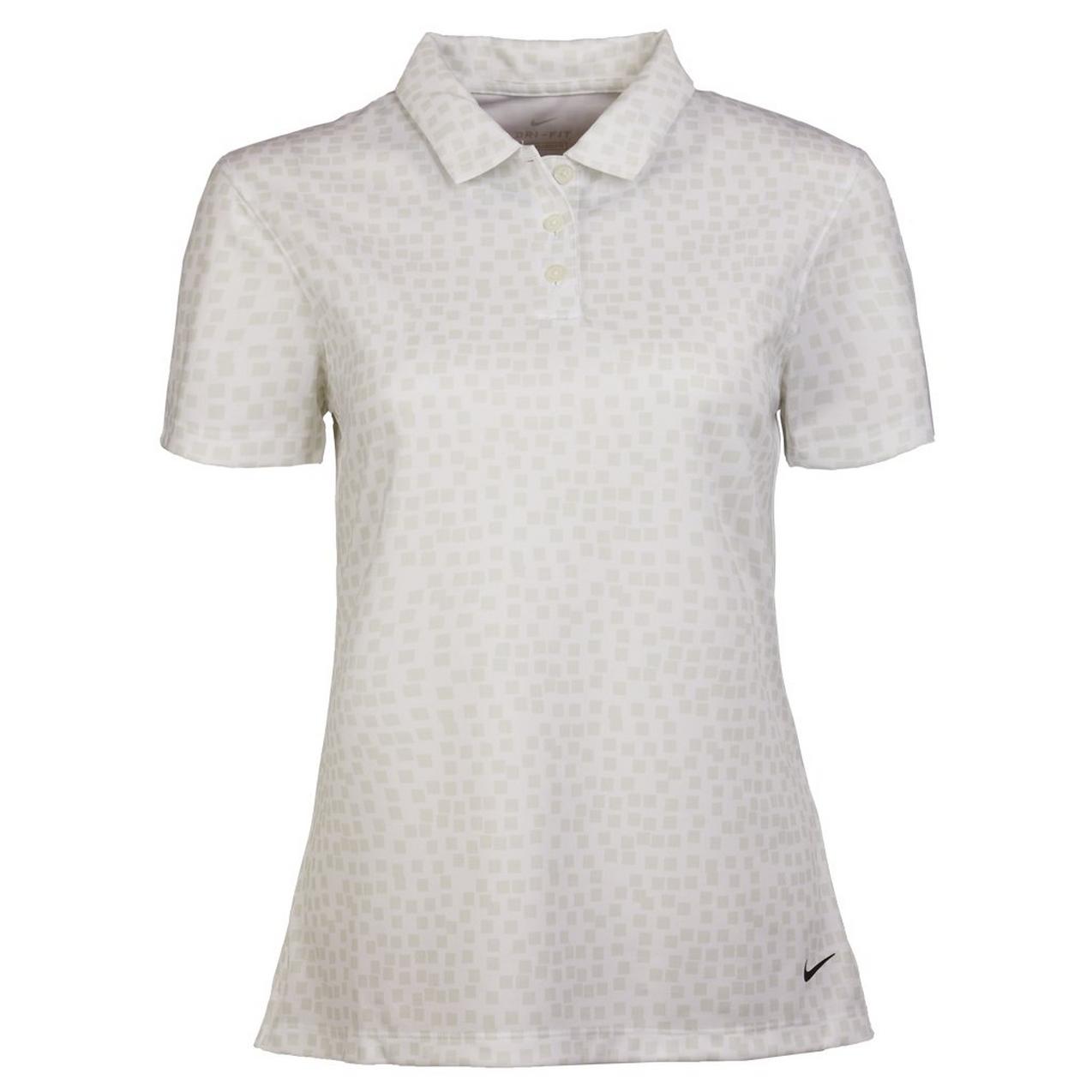 Women's Dry Grid Print Short Sleeve Polo