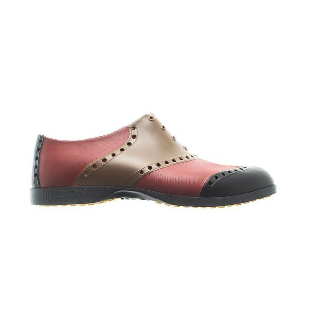 Men's Oxford Wingtip Spikeless Shoe - Brown/Black/Red BIION