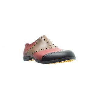 Men's Oxford Wingtip Spikeless Shoe - Brown/Black/Red