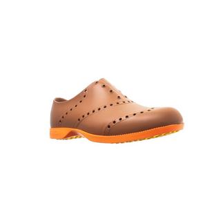 Women's Oxford Bright Spikeless Shoe - Brown/Bright Orange