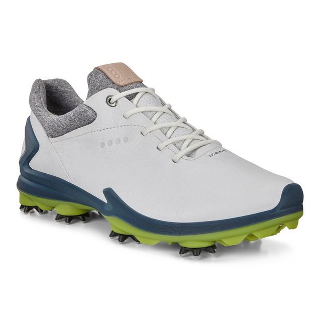 Men's Golf Biom G3 Spiked Golf Shoe - White/Navy | ECCO | Golf