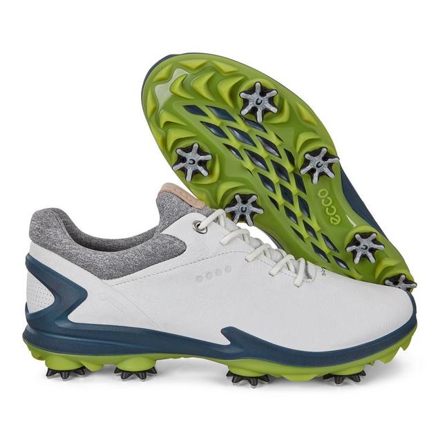 Men's Golf Biom G3 Spiked Golf Shoe - White/Navy | ECCO | Golf