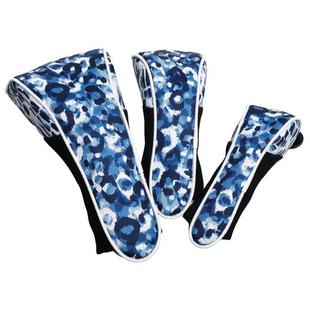 3 Pack Headcovers - Blue Leopard