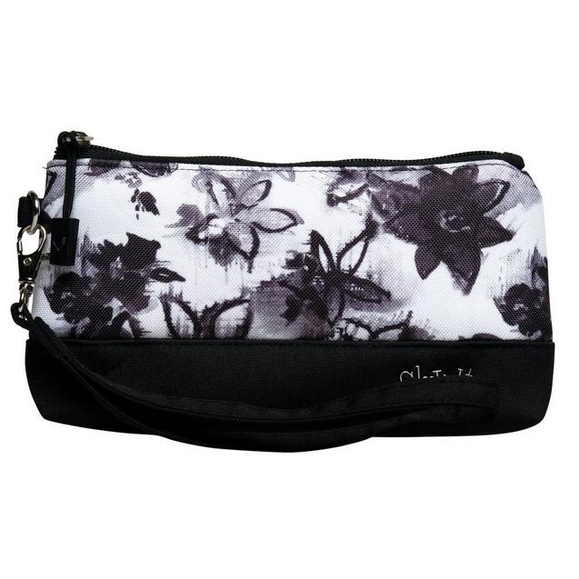 Graphite Flower Wristlet