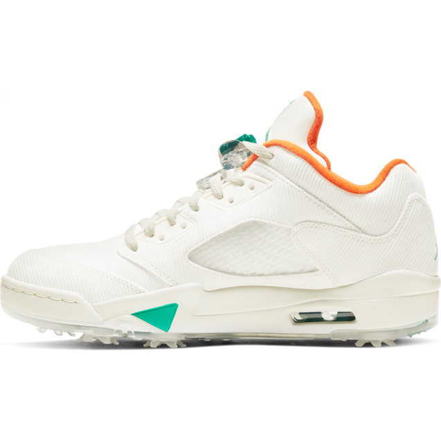 Air Jordan V Low Spiked Golf Shoe - White/Green/Multi | NIKE 