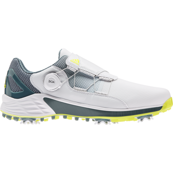 Men's ZG 21 Boa Spiked Golf Shoe - White/Grey/Yellow | ADIDAS | Golf ...