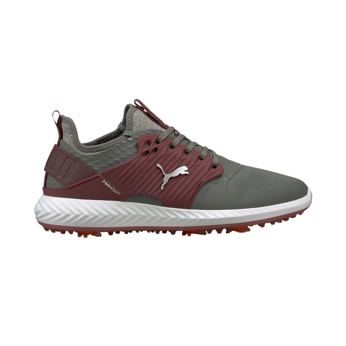 Men's Ignite PWRAdapt Caged Spiked Golf Shoe - Grey/Dark Red