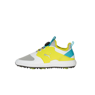 Men's Ignite PWRAdapt Caged Disc Anniversary Spiked Golf Shoe - Grey/Yellow/Blue