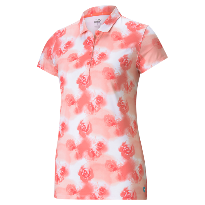 Women's Cloudspun Watercolour Floral Short Sleeve Polo