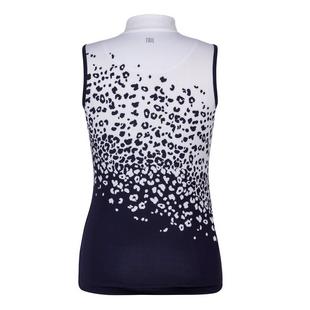 Women's Fannie Leo Jolt Print Mockneck Zip Sleeveless Top