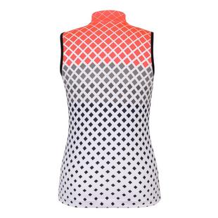 Women's Fannie Diamonte Print Mock Neck Zip Sleeveless Top