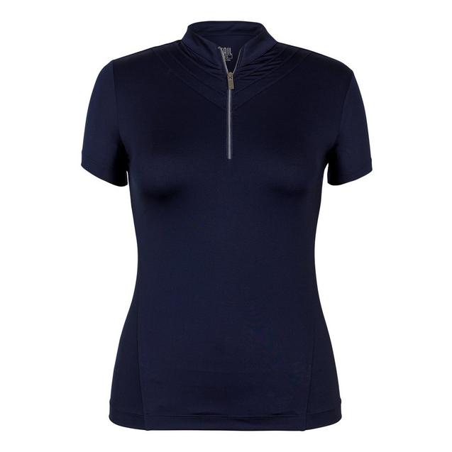 Women's Harley Microdot V-Mock Neck Short Sleeve Top TAIL