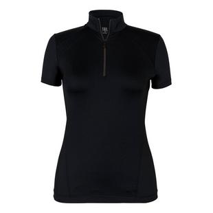 Women's Kai Mock Neck Zip Short Sleeve Top