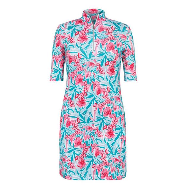 Women's Zaya UPF 50+ Flamboyance Printed Half Sleeve Dress TAIL