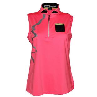 Women's Zip Mockneck Sleeveless Top